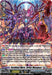 A trading card featuring Cardinal Mors, Orfist Masques (D-BT12/007EN) [Evenfall Onslaught]. The Triple Rare card from Bushiroad has intricate and colorful art depicting a powerful armored Cyber Golem wielding a large red sword. It is a level 3 unit with 13000 power and 1 critical value, including detailed abilities and effects in the text.