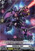 A rare trading card featuring a purple and black armored mecha with a glowing pink sword, titled "Schwarzer Zwei (D-BT12/046EN) [Evenfall Onslaught]." It includes text detailing its abilities, including a power increase if the opponent's rear-guard was retired. The dynamic illustration has a sci-fi background within the Brandt Gate universe by Bushiroad.