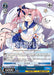 A Triple Rare trading card depicts Saratoga from KAN-SEN, affiliated with Eagle Union in Azur Lane. Saratoga has pink hair in twin tails, a sailor hat, and a blue dress with a white collar. The background is ocean-themed with an inflatable star and a smiling plushie. The card features stats and ability descriptions. The product is Saratoga (AZL/S102-TE14R RRR) [Azur Lane] by Bushiroad.