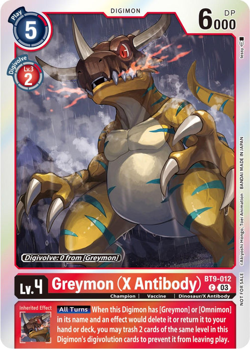 Greymon (X Antibody) [BT9-012] (Blast Ace Pre-Release Winner) [X Record]