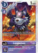 A Digimon trading card featuring Loogamon [BT14-071] [Blast Ace], a Super Rare Digimon character resembling a mechanical wolf with purple and white fur, a metal helmet, and red eyes. The card includes various stats: level 3, 1000 DP, type Rookie, Dark Animal category, and an inherited effect. It has a special ability related to gaining memory.