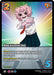 A rare card from UniVersus featuring a character with pink curly hair, a white shirt, and red tie, performing a dance move. Text reads "Breakdancing [Jet Burn]" with game stats: 2 difficulty, 5 control, 3+ block. Abilities: Enhance: Add top card of deck to card pool; attack gets +/- 2 speed. Flip: Discard 1 face-down.