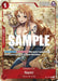 A trading card featuring Nami from the anime "One Piece." She has long orange hair and wears a revealing top. She is holding a bag of money and winking. The Nami (CS 2023 Celebration Pack) [One Piece Promotion Cards] by Bandai has stats: 1 cost, 1000 Power, and an ability to give a rested DON!! card to your Leader or a Character once per turn.