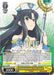 An illustrated trading card, classified as a Triple Rare, features "Compassionate Girl, Kaori (ARI/S103-TE03R RRR) [Arifureta: From Commonplace to World's Strongest]" from Bushiroad. She has long, dark hair and brown eyes, dressed in a white and blue outfit while holding a golden staff with a green gem. The card boasts 2000 power and detailed abilities.