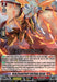 A Triple Rare trading card featuring "Blazing Heavenly Render Equip Dragon, Aparajea (D-BT13/003EN) [Flight of Chakrabarthi]" from the Dragon Empire faction. This Grade 2 card boasts 10000 power and a 5000 shield. The intricate artwork showcases a dragon in armor holding a fiery sword, with detailed abilities and the series code "D-BT11/030EN.