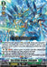 A detailed card from the game Vanguard featuring "Sea Strike Dragon, Enlargulv (D-BT13/013EN) [Flight of Chakrabarthi]," a magnificent Tear Dragon. Depicted with mechanical and aquatic features, it holds a trident. Text descriptions detail its abilities and stats: grade 3, power 13000, critical 1. The background shows a futuristic oceanic scene. Brand name: Bushiroad.