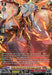 The image shows a Blazing Heavenly Render Equip Dragon, Aparajea (FFR) (D-BT13/FRR03EN) [Flight of Chakrabarthi], a Grade 2 Dragon Empire card from a trading card game by Bushiroad. The dragon is depicted with intricate golden and red armor, wings extended. Text detailing the card’s abilities and stats (10000 power, 5000 shield, 1 critical) is displayed at the bottom.