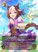 A vibrant card from Bushiroad featuring Special Week (CP01-SP10EN) [Umamusume: Pretty Derby], an anime character with brown hair and a white streak, horse ears, and a joyful smile. She dons a detailed purple and white outfit. The card includes game text and statistics that could rival any in Dragoncraft.