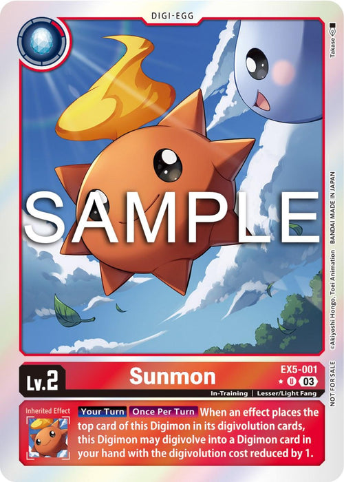 Sunmon [EX5-001] (Animal Colosseum Box Promotion Pack) [Animal Colosseum]