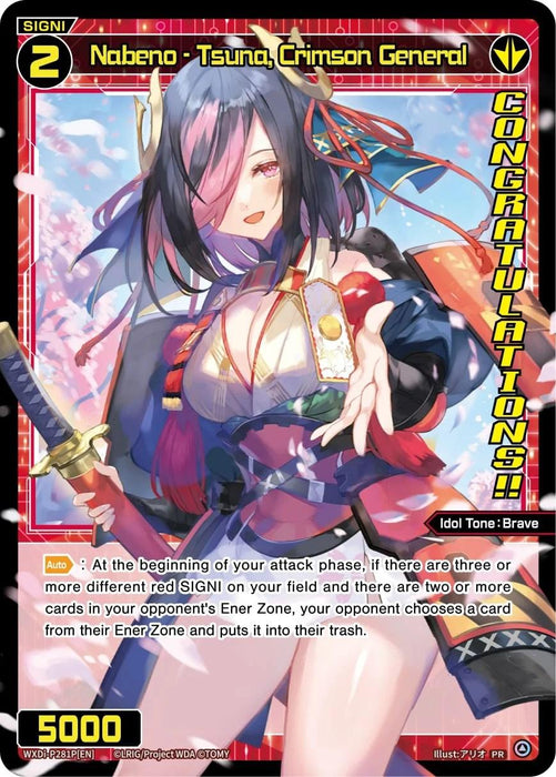 Nabeno - Tsuna, Crimson General (February 2024) (Winner) (WXDi-P281P[EN]) [Promo Cards]