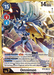 This Super Rare Digimon trading card, Omnimon [BT5-086] (Alternate Art - Sasasi) [Battle of Omni], features Omnimon, a Holy Warrior/Royal Knight adorned in silver and blue armor, brandishing a sword and a shield. The card displays stats like a play cost of 15, 14,000 DP, level 7, and various abilities. The background is a dynamic mix of purple and blue tones.