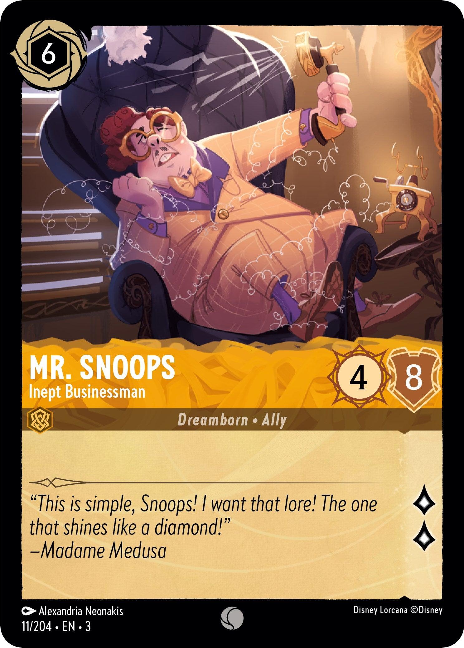 The card image shows Mr. Snoops from Disney's 