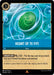 A rare card from the Disney game, titled "Heart of Te Fiti (164//204) [Into the Inklands]," depicts a glowing green spiral heart against a swirling blue and green Inklands background. Costing 3 and tagged with "Create Life," it reads: "2, Exert—Put the top card of your deck into your inkwell facedown and exerted." The flavor text states, "It