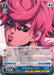A trading card with anime-style art featuring a pink-haired character inspired by JoJo's Bizarre Adventure: Golden Wind. The top left shows a crown symbol with "3," star symbol with "2," and shoe symbol with "2." Text below reads "Arrivederci, Goodbye." Character’s name is “Rebelling, Trish (JJ/S66-E087 U) [JoJo's Bizarre Adventure: Golden Wind].” ST 9500 and symbols appear at the bottom right corner. This product is branded by Bushiroad.