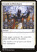 A Swords to Plowshares [Eternal Masters] Magic: The Gathering card. It depicts a dark-skinned warrior wielding a broken sword, surrounded by spectral spirits and fiery scenery. This Instant card reads: "Exile target creature. Its controller gains life equal to its power." Artwork by Terese Nielsen.