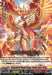 A trading card featuring an artwork of "Chakrabarthi Phoenix Dragon, Nirvana Jheva (D-SS12/003EN) [Triple Drive]" from the illustrious Dragon Empire by Bushiroad. The image depicts a majestic Flame Dragon with large, glowing wings and a red, gold, and white color scheme. The background exudes an intense, radiant aura. This Triple Rare card includes various game-related text and stats.