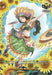 A fantasy-themed trading card features "Aspiring Maiden, Alana (D-SS12/SIR31EN) [Triple Drive]" by Bushiroad, a Special Illustration Rare with 4000 power and 10000 shield points. Alana, from the Stoicheia clan, is depicted in a colorful, floral-themed outfit with sunflowers in the background. She strikes a dance pose, holding a fan and adorned with intricate accessories.