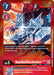 A Digimon card depicting SaviorHuckmon [BT6-015] (Event Pack 3) [Double Diamond Promos], a dragon knight-like creature wielding a large, mechanical sword. The card has a red-orange gradient background, a play cost of 7, and stats of 7000 DP. Featured in the Double Diamond Promos series, its level (5) and abilities are displayed prominently.