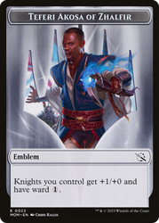 Treasure (20) // Teferi Akosa of Zhalfir Emblem Double-Sided Token [March of the Machine Tokens]