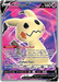 An image of an Ultra Rare Pokémon trading card featuring Mimikyu V (148/163) [Sword & Shield: Battle Styles] from the Pokémon brand. The card is labeled as a Basic Pokémon with 160 HP. Mimikyu's abilities include "Dummy Doll" and "Jealous Eyes". The purple and black background dazzles with a holographic effect. Card number: 148/163.