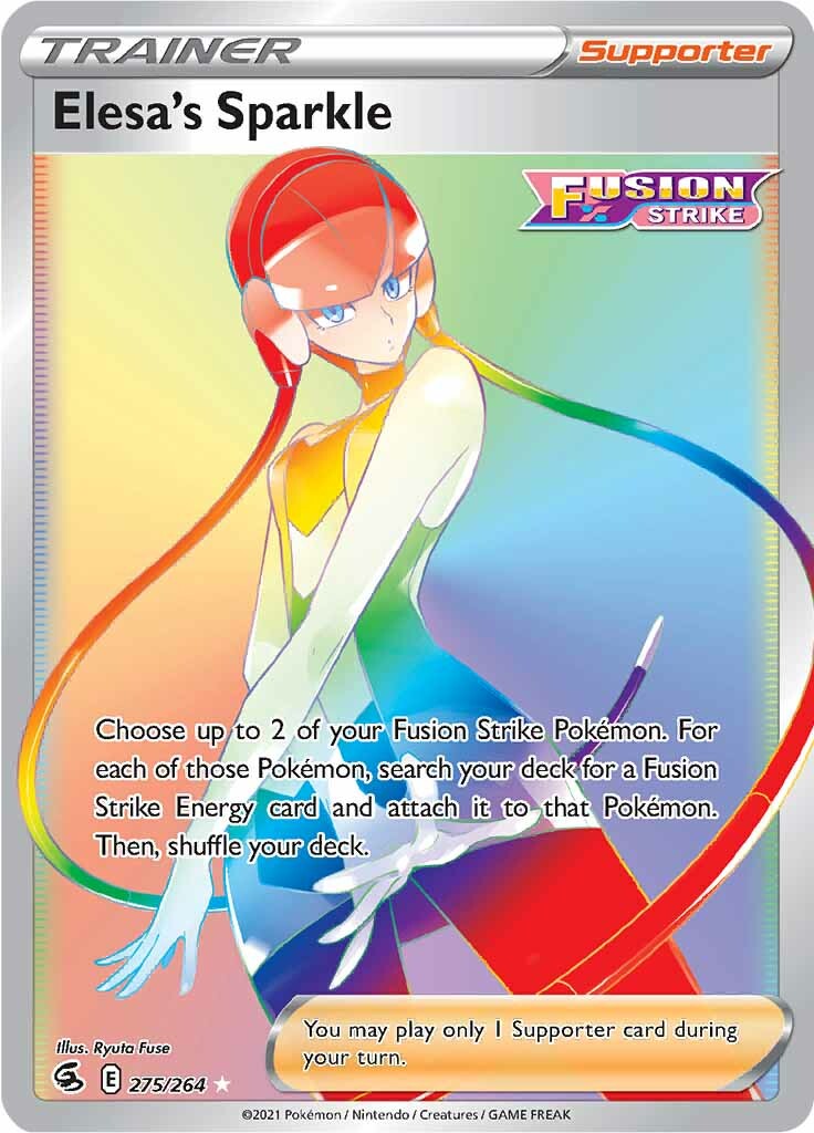 An exquisitely designed Secret Rare Pokémon Trainer card titled 