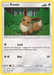 The image shows a common Eevee (166/236) [Sun & Moon: Cosmic Eclipse] trading card from the Pokémon series. The card features an illustration of Eevee in a forest setting. Eevee is a small, brown, fox-like creature with large ears and a bushy tail. This colorless card has 60 HP and includes two moves: "Lead" and "Bite." It is card number 166.