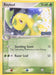 A Bayleef (35/115) (Stamped) [EX: Unseen Forces] from the Pokémon series. The uncommon card has 70 HP and features Bayleef with green leaves on its neck standing amidst glowing leaves and yellow light. It has two attacks: Soothing Scent, which inflicts 10 damage, and Razor Leaf, which inflicts 50 damage. Stage 1 Grass card, evolves from Chikorita in the Pokémon trading card game.