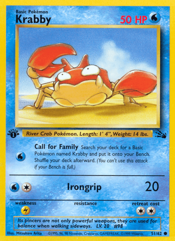 Krabby (51/62) [Fossil 1st Edition]