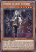 A "Vampire Scarlet Scourge [DASA-EN005] Secret Rare" Yu-Gi-Oh! trading card. This Secret Rare Effect Monster showcases a dark-themed vampire with long white hair, brandishing a sword against a misty red and black backdrop. It boasts Zombie/Effect type, ATK 2200, DEF 2200. Set ID: DASA-EN005.