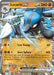 Image of a **Pokémon** card featuring **Lucario ex (017) [Scarlet & Violet: Black Star Promos]**. The Fighting Type, blue and black jackal-like Pokémon, is in an action pose surrounded by energy. It has 260 HP and evolves from Riolu. Moves listed are "Low Sweep" with 60 damage and "Aura Sphere" with 160 damage. Spada Pokédom EX rule and other details are