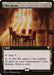 A Magic: The Gathering card titled "War Room (Extended Art) [Commander Legends]" from Magic: The Gathering. This rare Land card features an illustration of a medieval room with a table and chairs, illuminated by sunlight through stained glass windows. Text reads: "{T}: Add {C}. {3}, {T}, Pay life equal to the number of colors in your commanders' color identity: Draw a card.