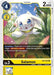 Digital playing card featuring Salamon, a Digimon with a white body and big blue eyes, frolicking in grass. Card details: Play cost 4, Digivolve cost 0 (from Lv. 2), DP 2000. Ability on deletion: Trigger Recovery +1 (Deck) if security cards ≤ 3. Designation: Lv. 3, Rookie, Vaccine.

Product Name: Salamon [BT2-034] (Official Tournament Pack Vol.3) [Release Special Booster Promos]

Brand Name: Digimon