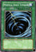 A Yu-Gi-Oh! trading card titled "Mystical Space Typhoon [SDP-032] Common" with a green border. The card, part of the Starter Deck: Pegasus, features artwork of a swirling, dark vortex with crackling lightning. It's marked as a 1st Edition and labeled as a Quick Play Spell. Text reads: "Destroy 1 Magic or Trap Card on the field.