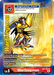 The Digimon digital trading card features WarGreymon [EX1-009] (Alternate Art) from the Classic Collection, representing a Super Rare Level 6, Mega, Vaccine, and Dragonkin Digimon. The card showcases WarGreymon's name, attributes, Digivolve cost, 12,000 DP, and special abilities against a fiery orange and yellow background with blue borders.