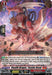 The "Cardfight!! Vanguard" game's Dragon Empire collection features a Double Rare card named "Stealth Dragon, Tensha Stead (D-BT01/012EN)" from the [Genesis of the Five Greats] set, produced by Bushiroad. This card showcases a red and white dragon with fierce claws and glowing eyes, enveloped in swirling energy. It boasts stats of 1st Grade, 5000 shield, 8000 power, and 1 Critical.