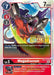 A Digimon trading card titled "Megadramon [EX1-007] (2022 Championship Online Regional) (Online Finalist)" from the Classic Collection Promos. This Level 5, red-colored Ultimate Digimon boasts a play cost of 7 and 7000 DP. Its effect allows deletion of up to two opponent Digimon within 3000 DP. Additionally, with the [Machine] trait, it gains Security Attack +1 during the player's turn.