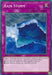 A Yu-Gi-Oh! trading card titled "Rain Storm [SGX3-ENH19] Common" with a purple border and the text “[TRAP CARD]” in the top-right corner. A Speed Duel GX exclusive, it features artwork of a tumultuous ocean wave under a stormy sky. Text below gives instructions on reducing an opponent’s ATK and destroying spells or traps.
