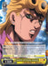 A card from the game "Weiss Schwarz" featuring **"Seeker of Truth, Giorno (JJ/S66-E001 RR) [JoJo's Bizarre Adventure: Golden Wind]"** from **Bushiroad**. The character card lists values and abilities, including "Choose a card or lower character…". Giorno, with his golden hair and intense expression, fills the artwork with a dramatic background.