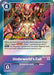 The Digimon card "Underworld's Call [BT6-108]," part of the Double Diamond Pre-Release Cards, is priced at 4. It features artwork of a fiery, mystical creature with sharp claws and glowing eyes. Its effects allow you to "Draw 1" and play a purple level 4 or lower Digimon from the trash without any memory cost.