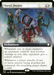 The image features a rare Magic: The Gathering card called "Norn's Decree (Extended Art)" from the Phyrexia: All Will Be One Commander set. The card depicts a central humanoid figure in red and white robes amidst two ominous entities, with an enchantment cost of 2 generic mana and 1 white mana. Its text intriguingly incorporates poison counters into gameplay.