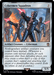A Magic: The Gathering card titled "Cybermen Squadron [Doctor Who]." It is an artifact creature card with 5/5 power and toughness, costing 7 mana. The card features three robotic Cybermen ready for combat with fire and explosions in the background. Drawing inspiration from Doctor Who, it describes the Myriad ability.