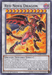 A Yu-Gi-Oh! card for "Red Nova Dragon [HSRD-EN024] Rare," a powerful Synchro/Effect Monster. The layout showcases an image of a mechanical dragon with red and black armor, fire elements, and dragon wings. The card stats at the bottom list ATK/3500 and DEF/3000, while the text details its summoning and effects from High-Speed Riders.