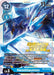 An illustration of a Digimon Promo card named "Hexeblaumon [BT5-032] (Digimon Card Game Fest 2022) [Battle of Omni Promos]" from the Digimon series. This Lv. 6, blue-colored Magic Knight boasts 11,000 DP and ice-themed effects. With a play cost of 12 and a Digivolution cost of 3, the text details its game-changing abilities.