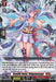 The "Stealth Fiend, Shigamanago" card from the Genesis of the Five Greats series by Bushiroad is a Grade 1 unit featuring 8000 power and a 5000 shield. This ghostly character, dressed in a purple and blue outfit with flowing hair and wielding fans, stands against a mystical backdrop. The card also includes detailed abilities and boost stats.