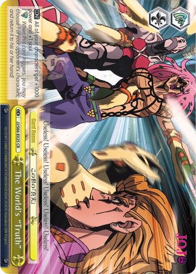 An illustrated trading card featuring characters from JoJo's Bizarre Adventure's Golden Wind. The Bushiroad card, 