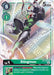 A Digimon card featuring Stingmon [BT3-050] from the Official Tournament Pack Vol.4 showcases an insectoid Digimon with green and black armor and a red visor. This Release Special Booster Promos card highlights its Level 4 status, a 5000 DP, and has a play cost of 6. The special ability is displayed in a green box at the bottom, against a background adorned with digital circuitry patterns.