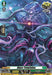 A fantasy trading card from Bushiroad titled "Abyss Temptation (D-BT01/H47EN) [Genesis of the Five Greats]" featuring a Grade 0 Critical Trigger Unit. The card displays a Ghost creature with multiple ghostly tentacles and ethereal, glowing features. It has a power of 5000, critical value of 1, and bears the "Stoicheia" attribute against a dark and mystical background.