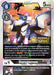 A Digimon card named "Dorugamon [BT7-062] (2022 Championship Offline Regional) (Online Participant) [Next Adventure Promos]" features Dorugamon, a blue and white dragon with yellow wings and red eyes. The background includes "2022 REGIONALS PARTICIPANT" text. The card highlights its game abilities, indicating that this X-Antibody Digimon gains Blocker and a DP boost.