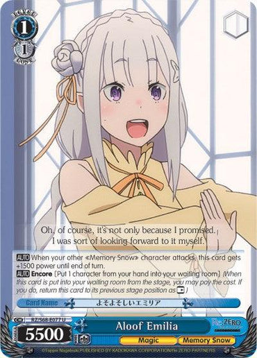 Aloof Emilia (RZ/S68-E077 U) [Re:ZERO Memory Snow]