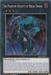 A Yu-Gi-Oh! trading card titled "The Phantom Knights of Break Sword [BLLR-EN071] Secret Rare" shines as a Secret Rare. The card features a dark, armored, mechanical dragon-like creature and is categorized as a Warrior/XYZ/Effect monster with 2000 attack and 1000 defense points. It's a coveted piece in the Battles of Legend series.